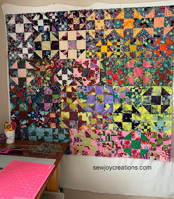 4 rows of Secret Lives of Color quilt Secret Lives of Color quilt Pat Sloan sew along Kassia St.Clair