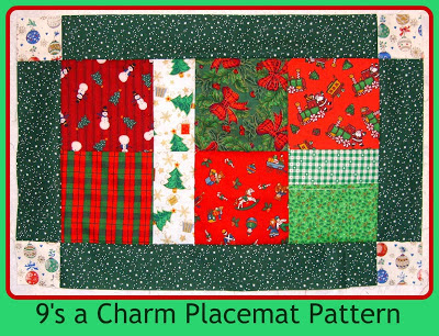 9's a Charm Free placemat pattern Sew Joy Creations