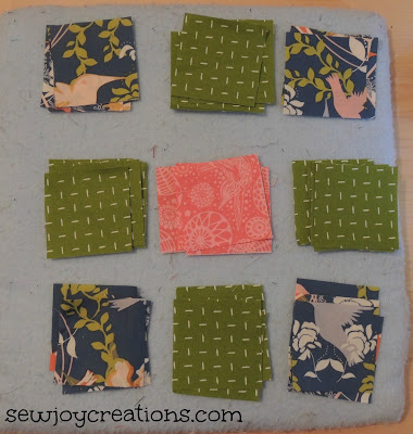 blocks ready to become a nine patch mini design board great for laying out block pieces