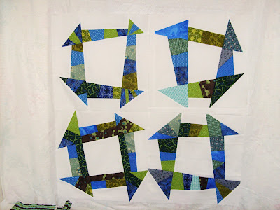 Liberated Churn Dash Quilt Progress