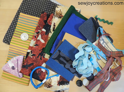 stash supplies for an alzheimer fidget quilt