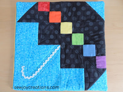 Patchwork Scraps and Umbrella Block Pillow Cushion Cover