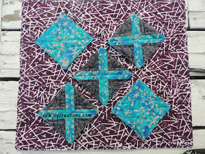 recess fabric banyan batiks pieced X blocks
