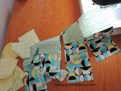 chain piecing makes quick work of the Dropping In blocks chain piecing Dropping In quilt Good Vibes fabric