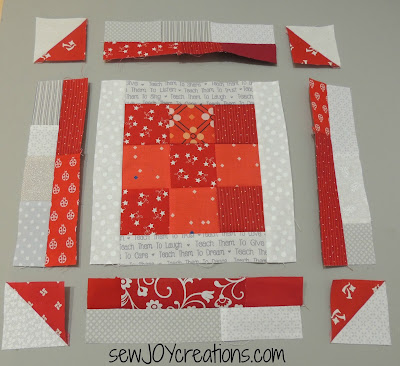 assembly layout  scrappy 9 churn dash block tutorial