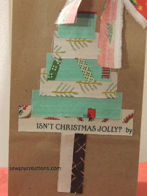 selvage tree handmade gift bag