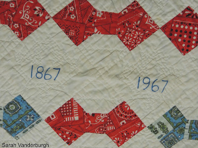 dates on centennial quilt center dates on Canada centennial quilt