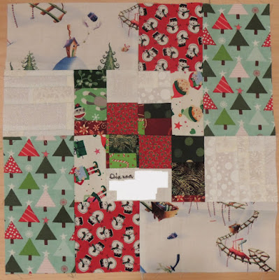 a fun train track print in this scrappy bento box block dianna block