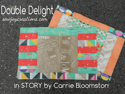 So happy with my Double Delight placemats done up in Story by Carrie Bloomston. Double Delight placemats in Story