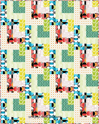 Dropping In quilt Sew Joy Creations Good Vibes fabric