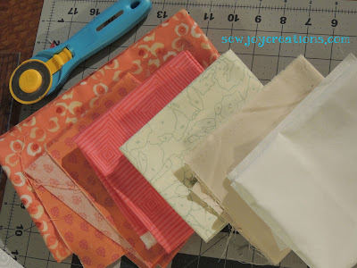 quiltville mystery coral and neutral fabrics