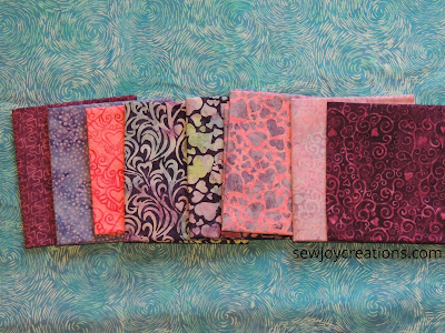 fat quarters Love & Kisses fabric powered by quilting Island Batik