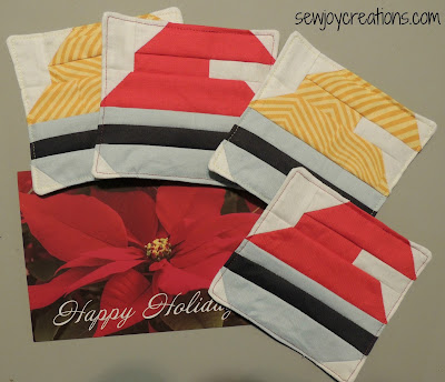 curling rocks coasters tutorial at QUILTsocial.com curling rocks coasters