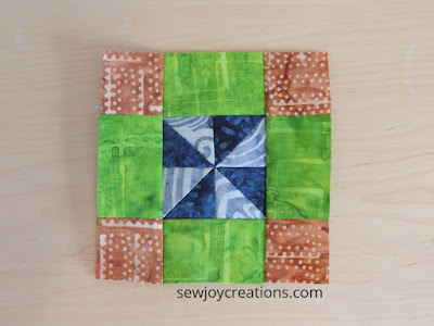 framed pinwheel block only 4 inches square 4 inch scrap block mini pinwheel quilt block