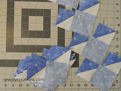 no waste flying geese method dazzle quilt along