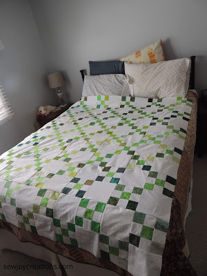 Lucky green quilt top for St. Patrick’s Day