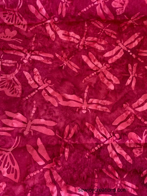 Romance Garden fabric pink dragonfly print
