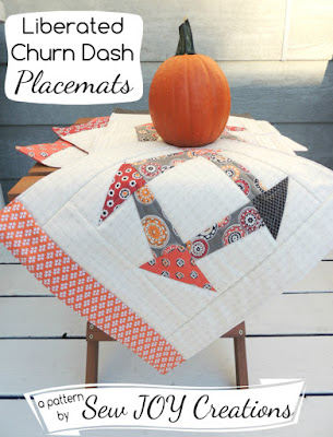 Liberated Churn Dash placemat pattern pattern for Liberated Churn Dash placemats