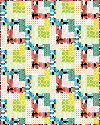 Dropping In quilt sew along Dropping In quilt pattern Good Vibes fabrics