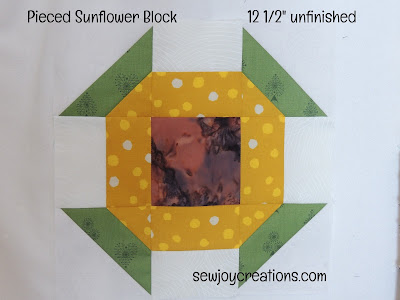 Pieced Sunflower Block – visual tutorial