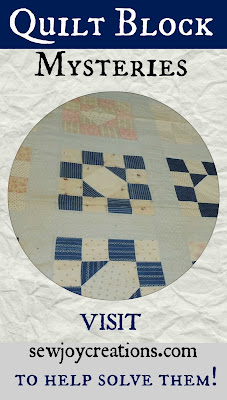 sewjoycreations series on quilt block mysteries