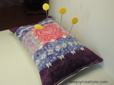 scrap strippy pincushion project for QUILTsocial strippy pincushion decorative stitches PFAFf performance icon