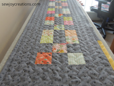 wavy stipple quilting on the tablerunner quilted tablerunner built in stipple stitch PFAFF performance icon
