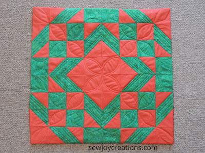quilted cushion made with pattern from Turnabout Patchwork Turnabout Patchwork block quilted cushion cover