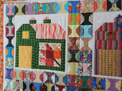 Quilting Closeups on My Quilty Barn and Mini Spools Quilt