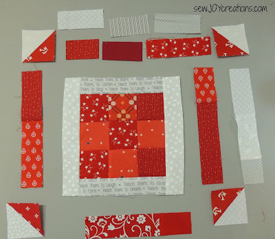 framed 9 patch block scrappy block layout