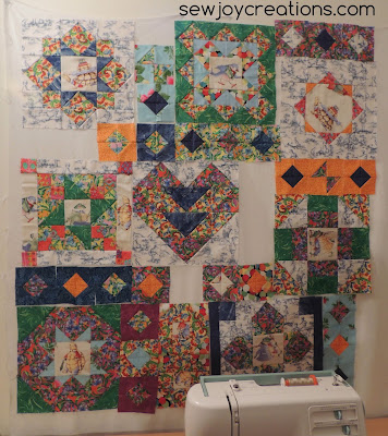 Moving around the blocks is the final fun part before sewing the top together blocks moved beside bathing beauties