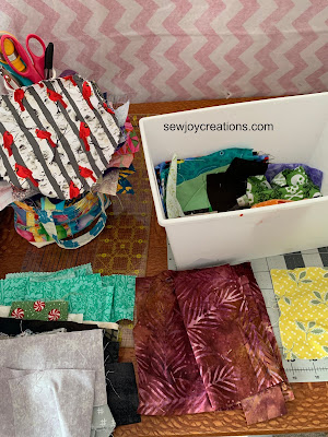emptying my scrap bin fabric scraps organizing purging