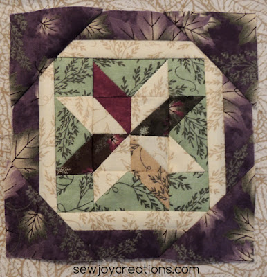 Block 13 uses some pretty tiny pieces to make this scrappy star splendid sampler block 13