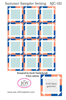Summer Sampler Setting quilt pattern Sew Joy Creations