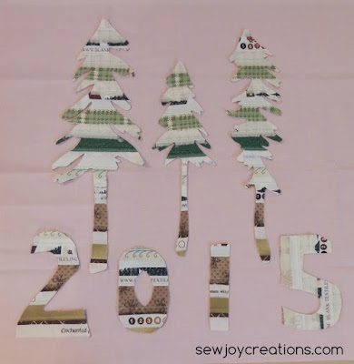 trees on light pink solid background