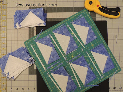 trimming geese blocks rotating cutting mat