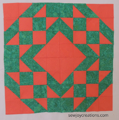four blocks rotated to make pillow cushion front turnabout patchwork diamond star variation blocks rotated