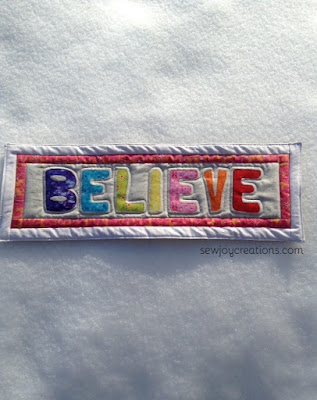 believe is my word of the year for 2020 word of the year mini quilt